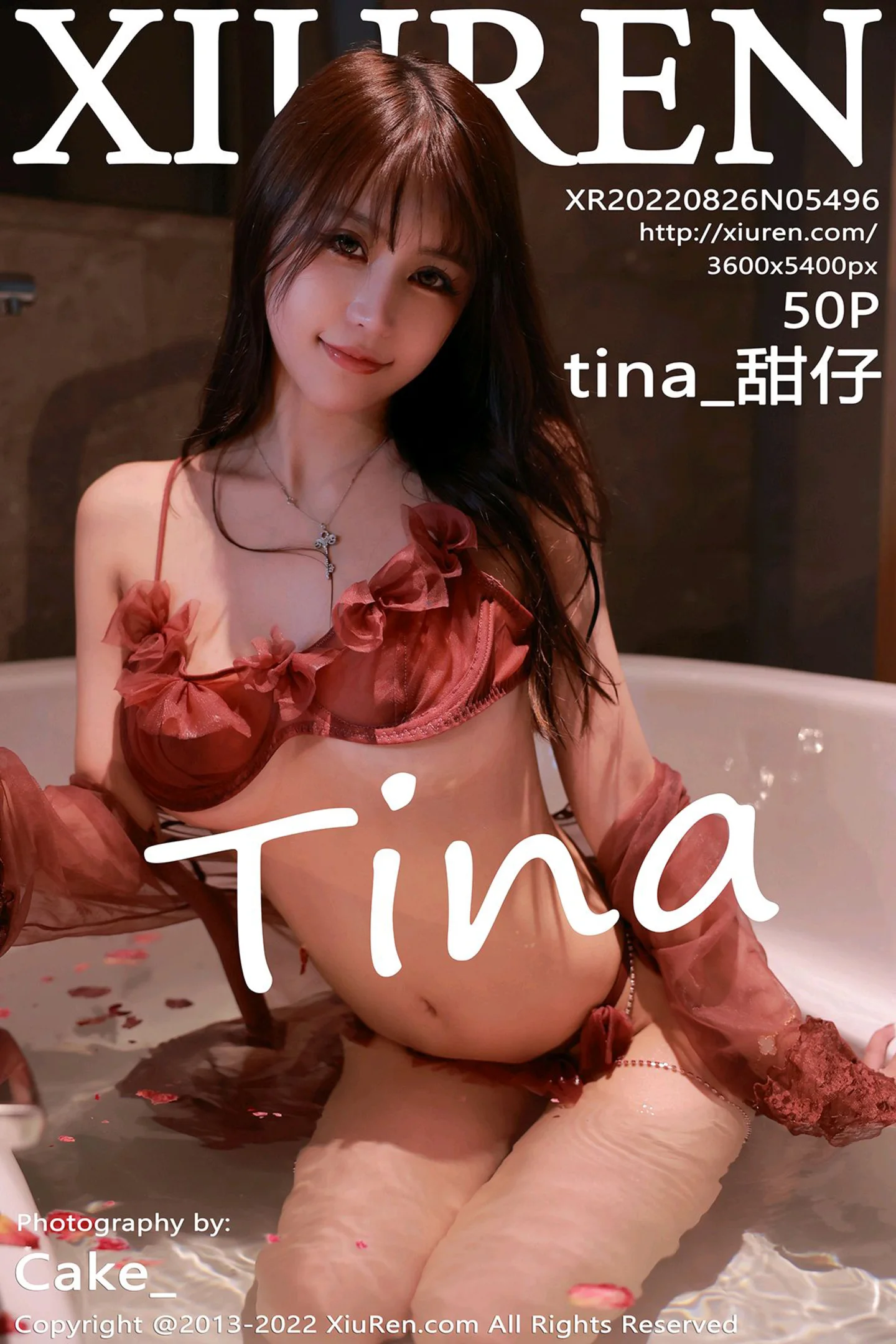 [XiuRen秀人网]No.5496_模特tina_甜仔浴缸场景红色轻透网纱外衣秀凹凸身材迷人诱惑写真50P-秀人网 - XiuRen.Space